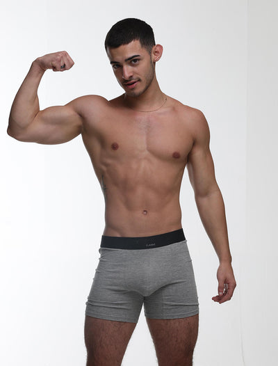 Mens Classic Ribbed Boxers - Grey - boxmenswear - {{variant_title}}