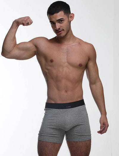 Mens Classic Ribbed Boxers - Grey - boxmenswear - {{variant_title}}