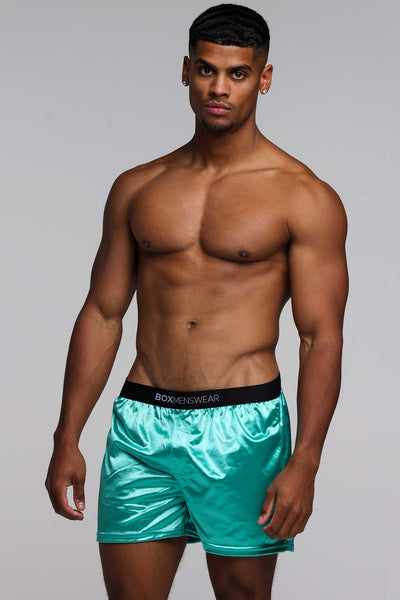 Silk Decline Boxer Shorts - Glorious Green - boxmenswear - {{variant_title}}