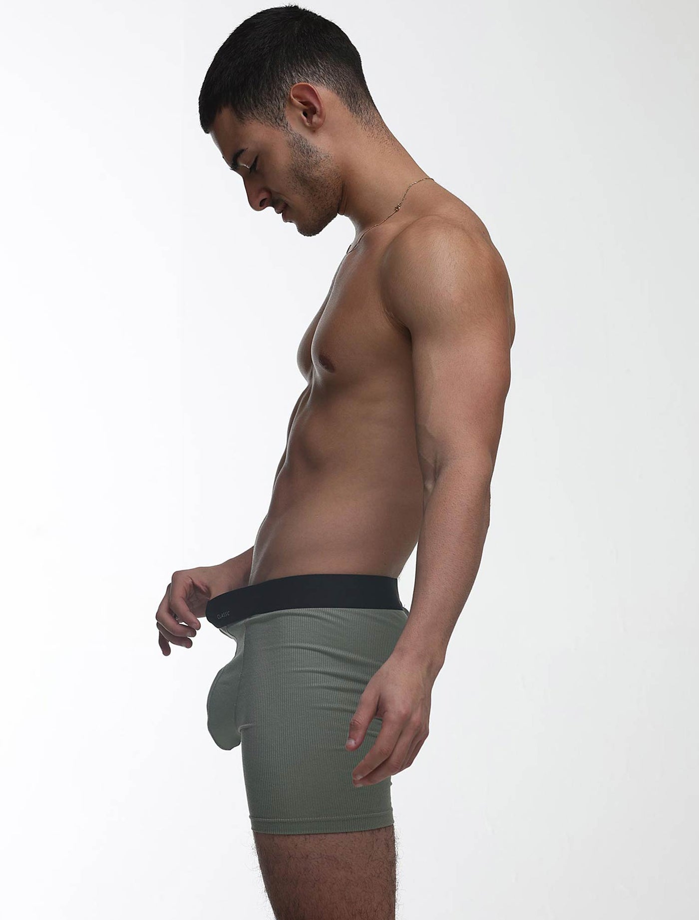 Mens Classic Ribbed Boxers - Green - boxmenswear - {{variant_title}}