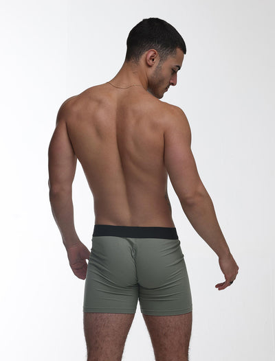 Mens Classic Ribbed Boxers - Green - boxmenswear - {{variant_title}}