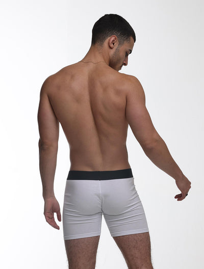Mens Classic Ribbed Boxers - White - boxmenswear - {{variant_title}}