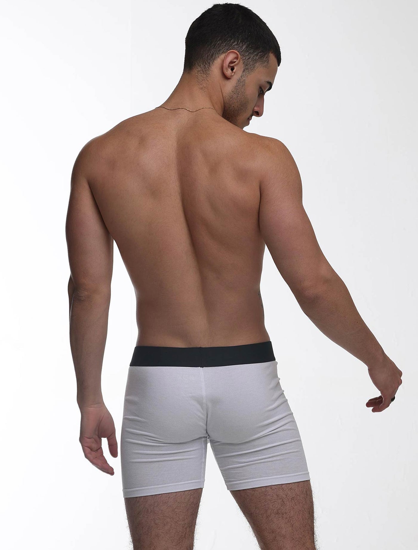 Mens Classic Ribbed Boxers - White - boxmenswear - {{variant_title}}
