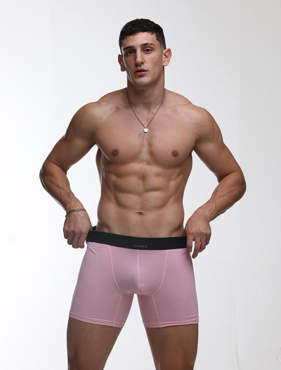 Mens Classic Ribbed Boxers - Pink - boxmenswear - {{variant_title}}