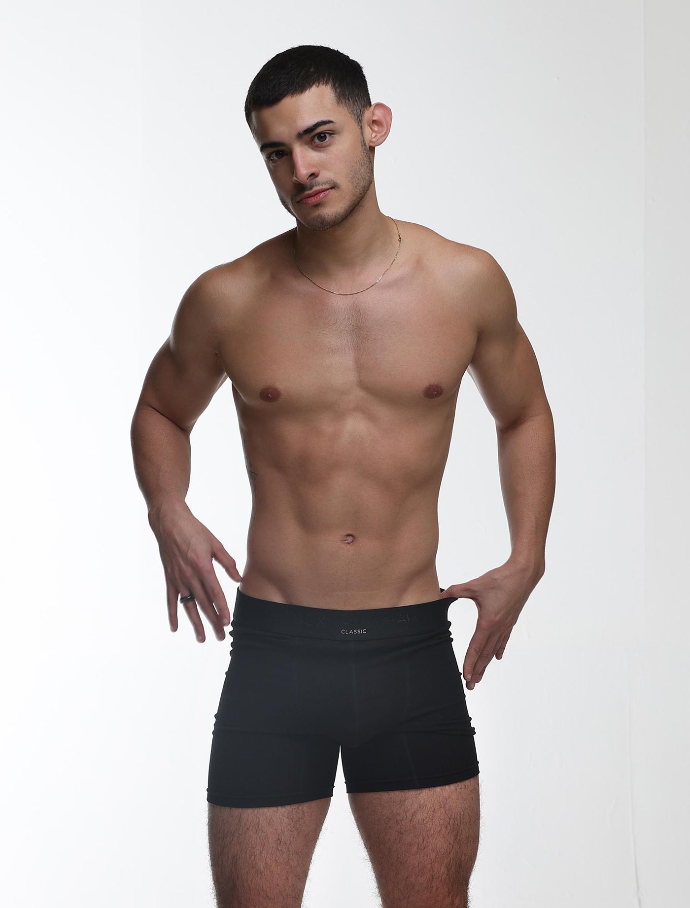 Mens Classic Ribbed Boxers - Black - boxmenswear - {{variant_title}}