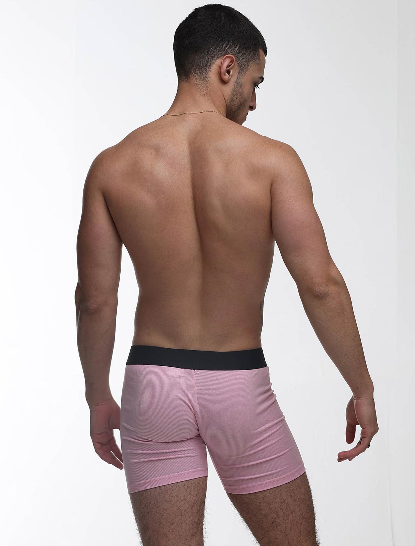 Mens Classic Ribbed Boxers - Pink - boxmenswear - {{variant_title}}