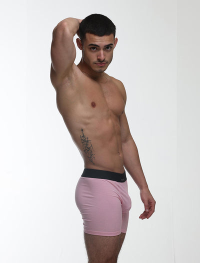 Mens Classic Ribbed Boxers - Pink - boxmenswear - {{variant_title}}