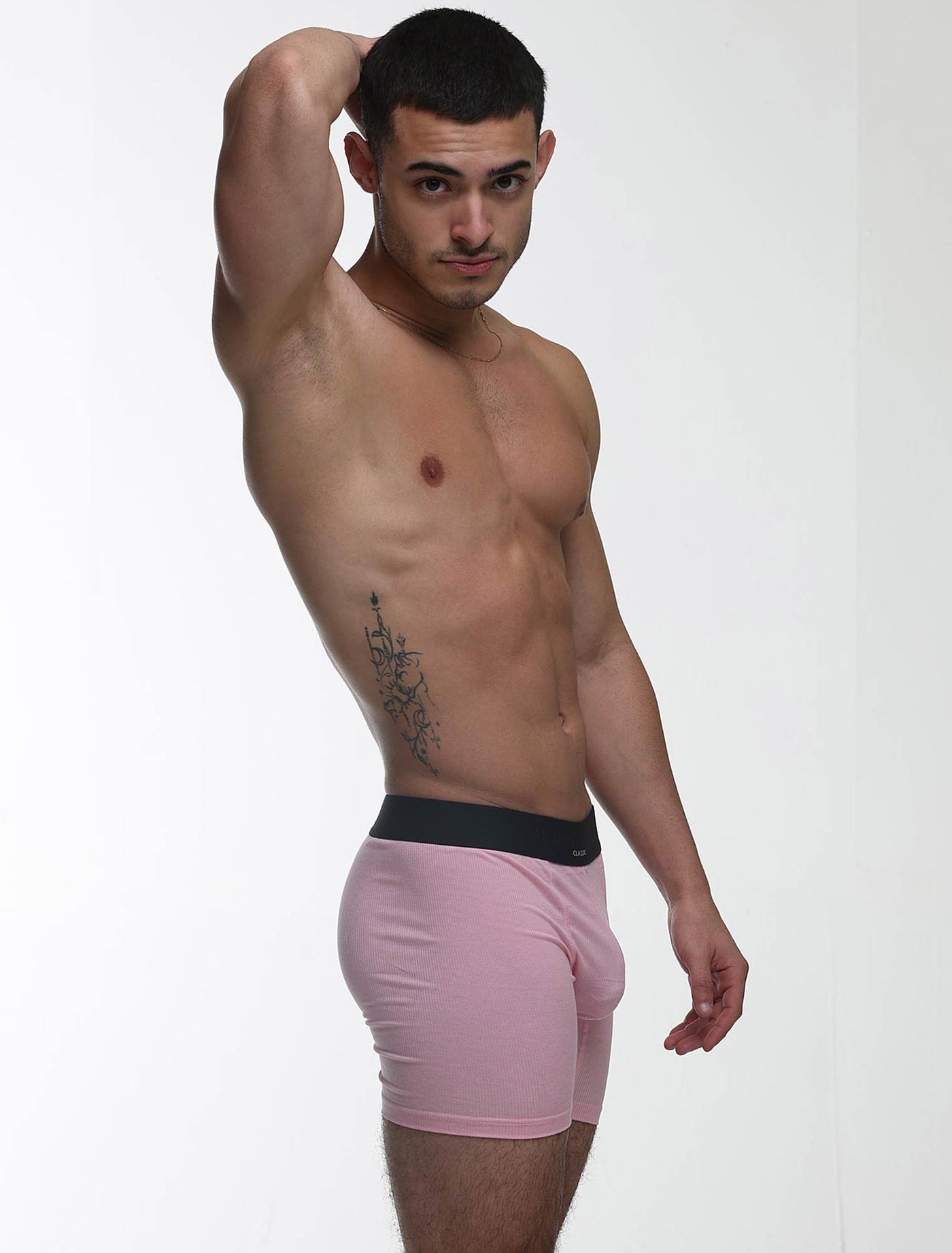 Mens Classic Ribbed Boxers - Pink - boxmenswear - {{variant_title}}