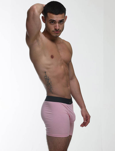 Mens Classic Ribbed Boxers - Pink - boxmenswear - {{variant_title}}