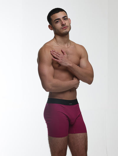 Mens Classic Ribbed Boxers - Cherry - boxmenswear - {{variant_title}}