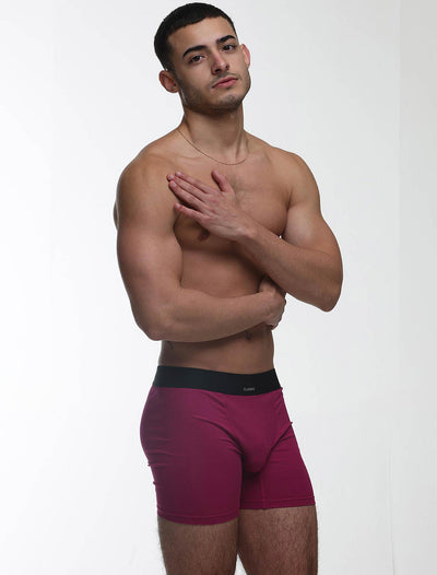 Mens Classic Ribbed Boxers - Cherry - boxmenswear - {{variant_title}}