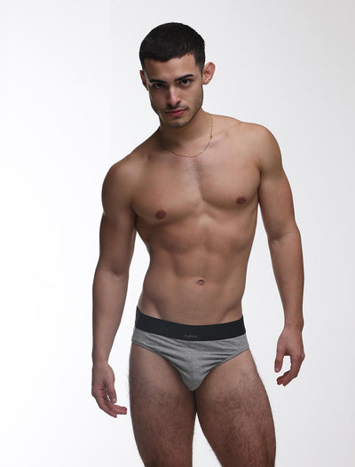 Mens Classic Ribbed Briefs - Grey - boxmenswear - {{variant_title}}