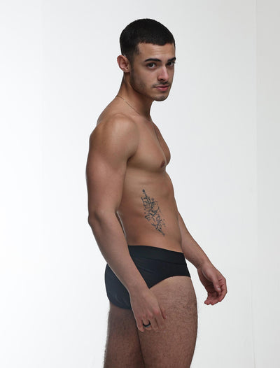 Mens Classic Ribbed Briefs - Black - boxmenswear - {{variant_title}}