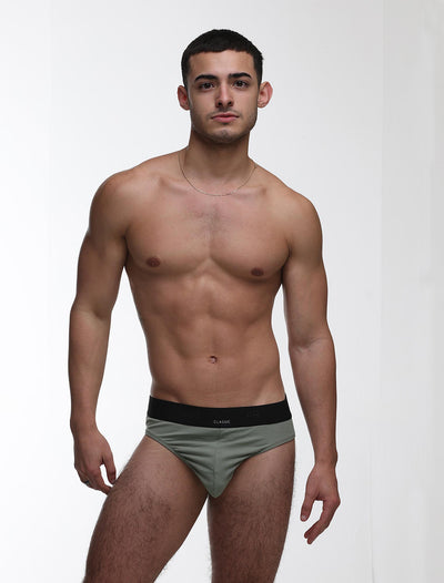 Mens Classic Ribbed Briefs - Green - boxmenswear - {{variant_title}}