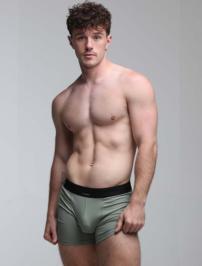 Mens Classic Ribbed Boxers - Green - boxmenswear - {{variant_title}}