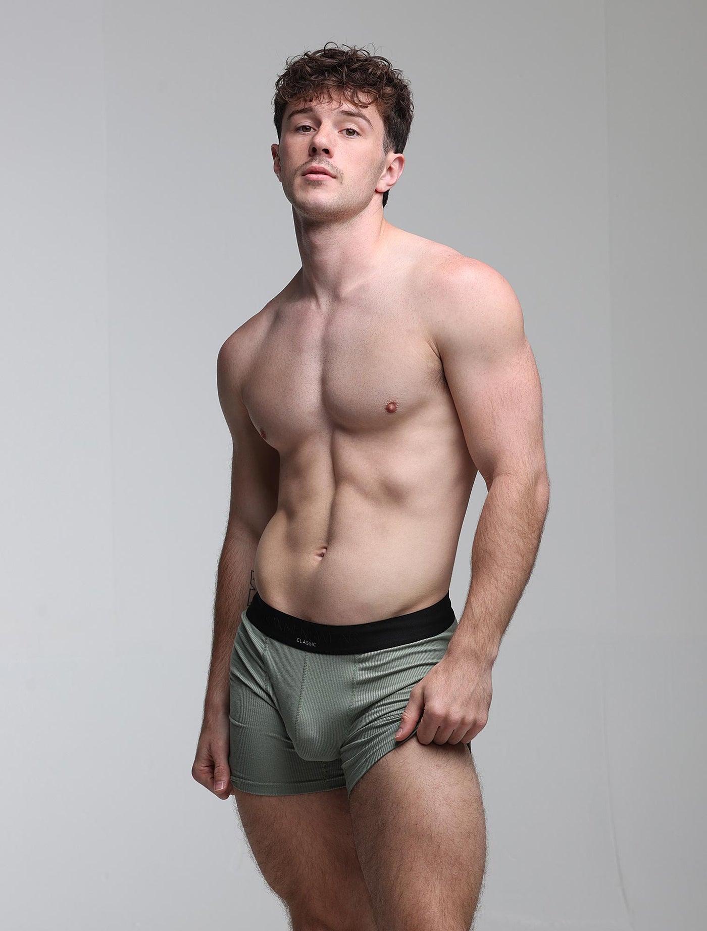 Mens Classic Ribbed Boxers - Green - boxmenswear - {{variant_title}}