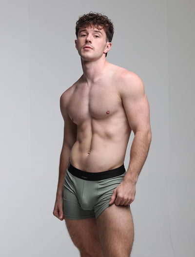 Mens Classic Ribbed Boxers - Green - boxmenswear - {{variant_title}}
