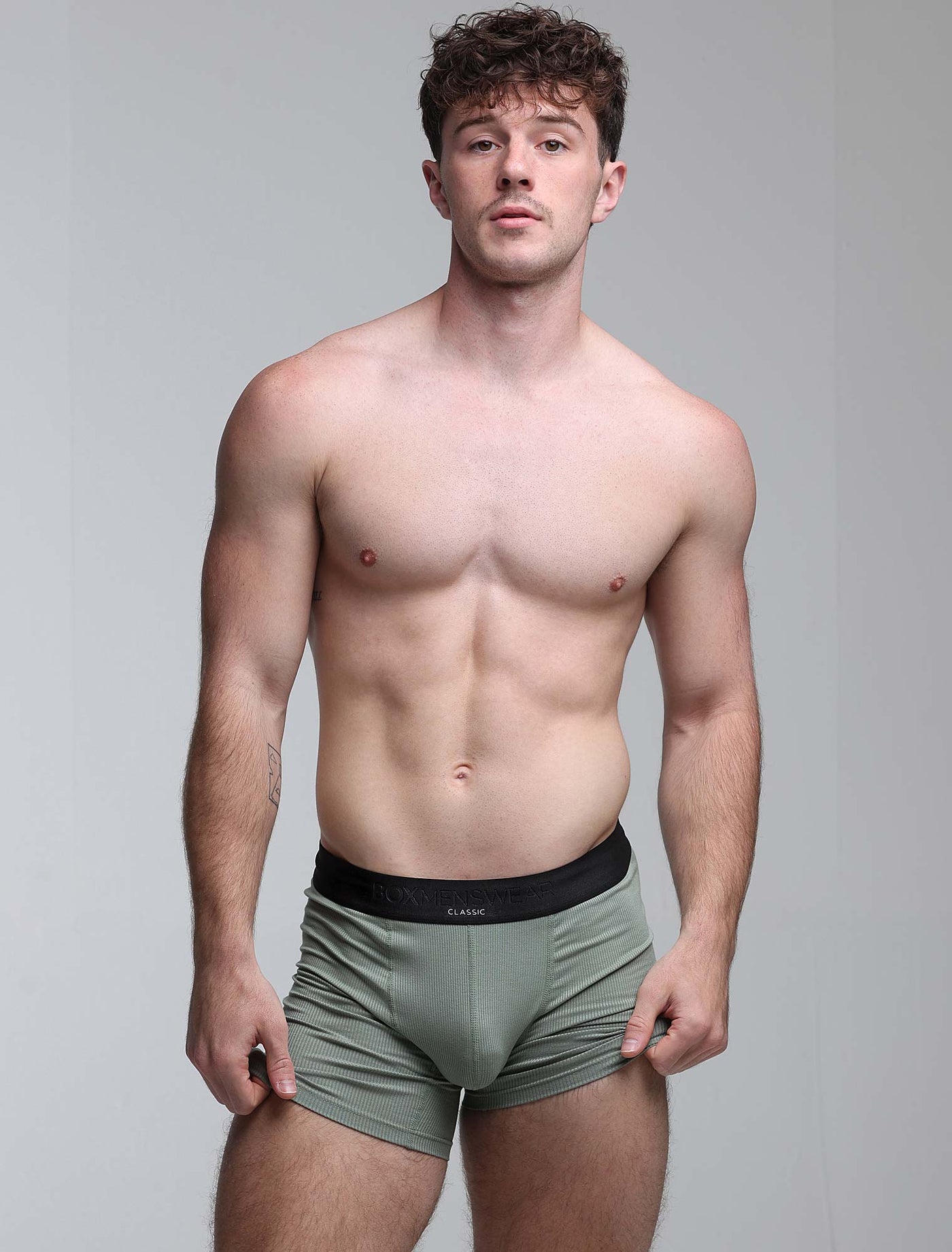 Mens Classic Ribbed Boxers - Green - boxmenswear - {{variant_title}}