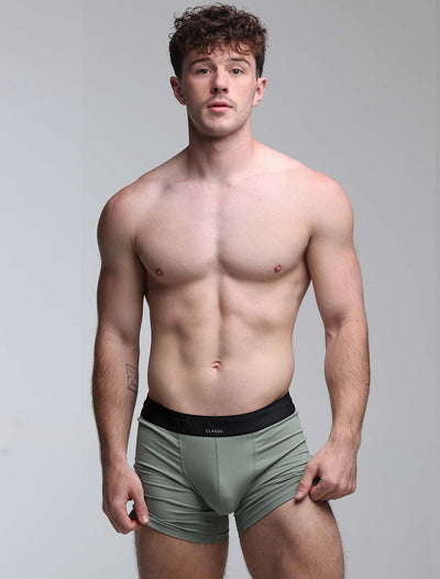 Mens Classic Ribbed Boxers - Green - boxmenswear - {{variant_title}}