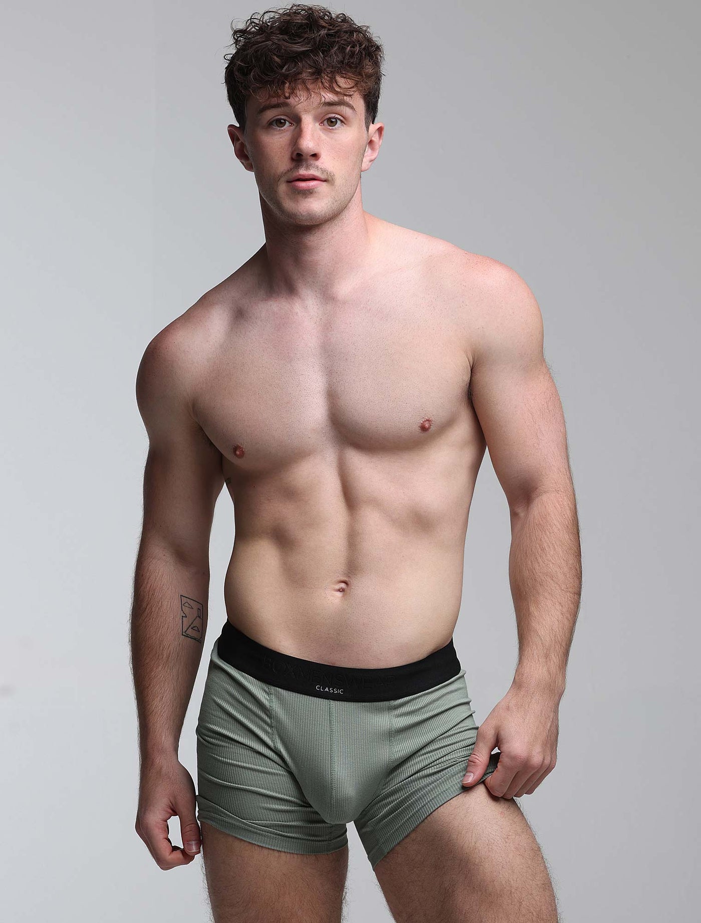 Mens Classic Ribbed Boxers - Green - boxmenswear - {{variant_title}}