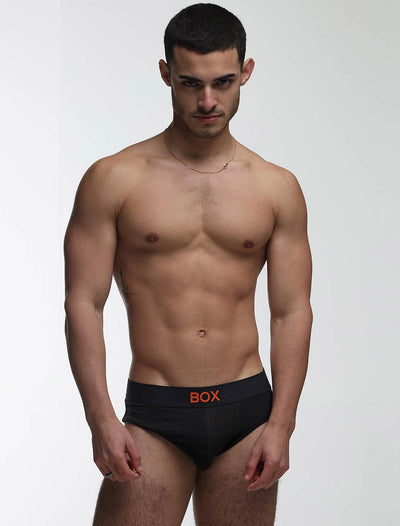 Colour Pop Briefs - Black & Orange - boxmenswear - {{variant_title}}