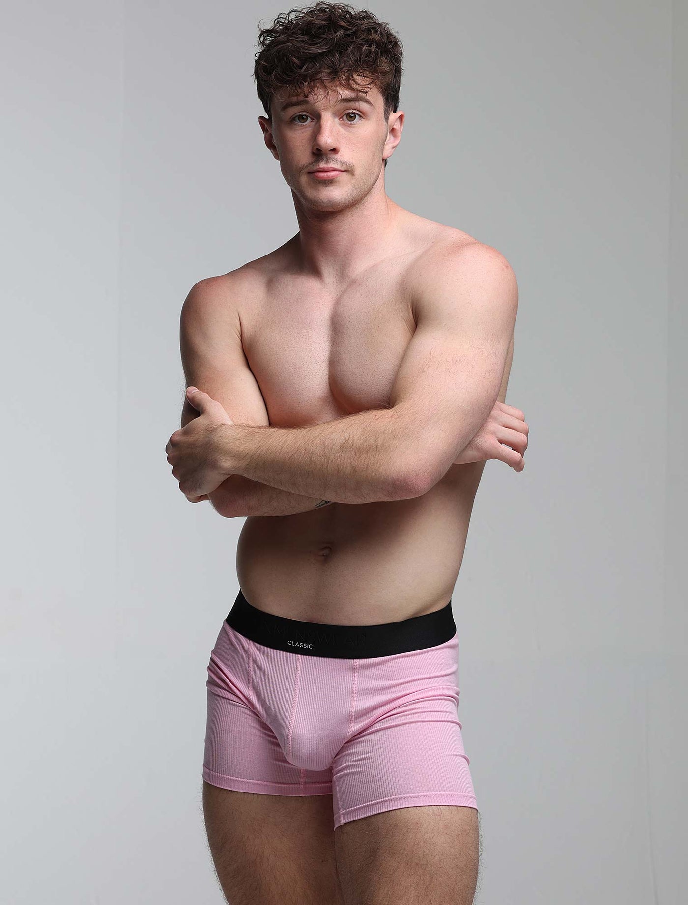 Mens Classic Ribbed Boxers - Pink - boxmenswear - {{variant_title}}