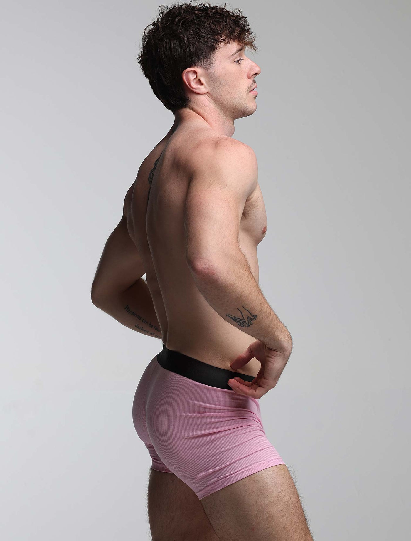 Mens Classic Ribbed Boxers - Pink - boxmenswear - {{variant_title}}