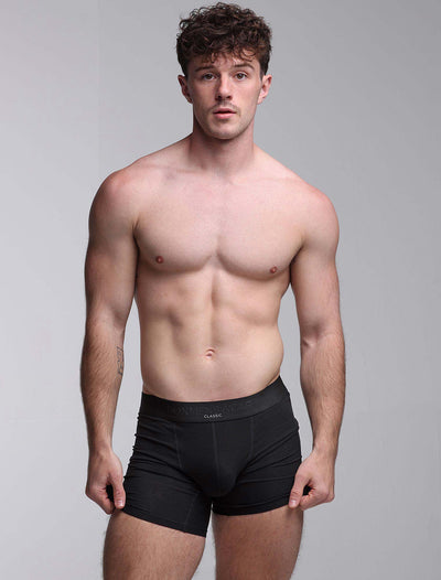 Mens Classic Ribbed Boxers - Black - boxmenswear - {{variant_title}}