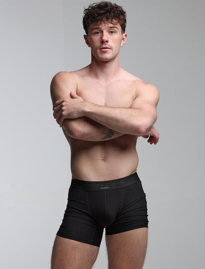Mens Classic Ribbed Boxers - Black - boxmenswear - {{variant_title}}