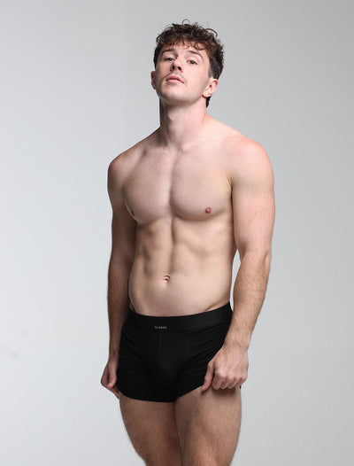 Mens Classic Ribbed Boxers - Black - boxmenswear - {{variant_title}}