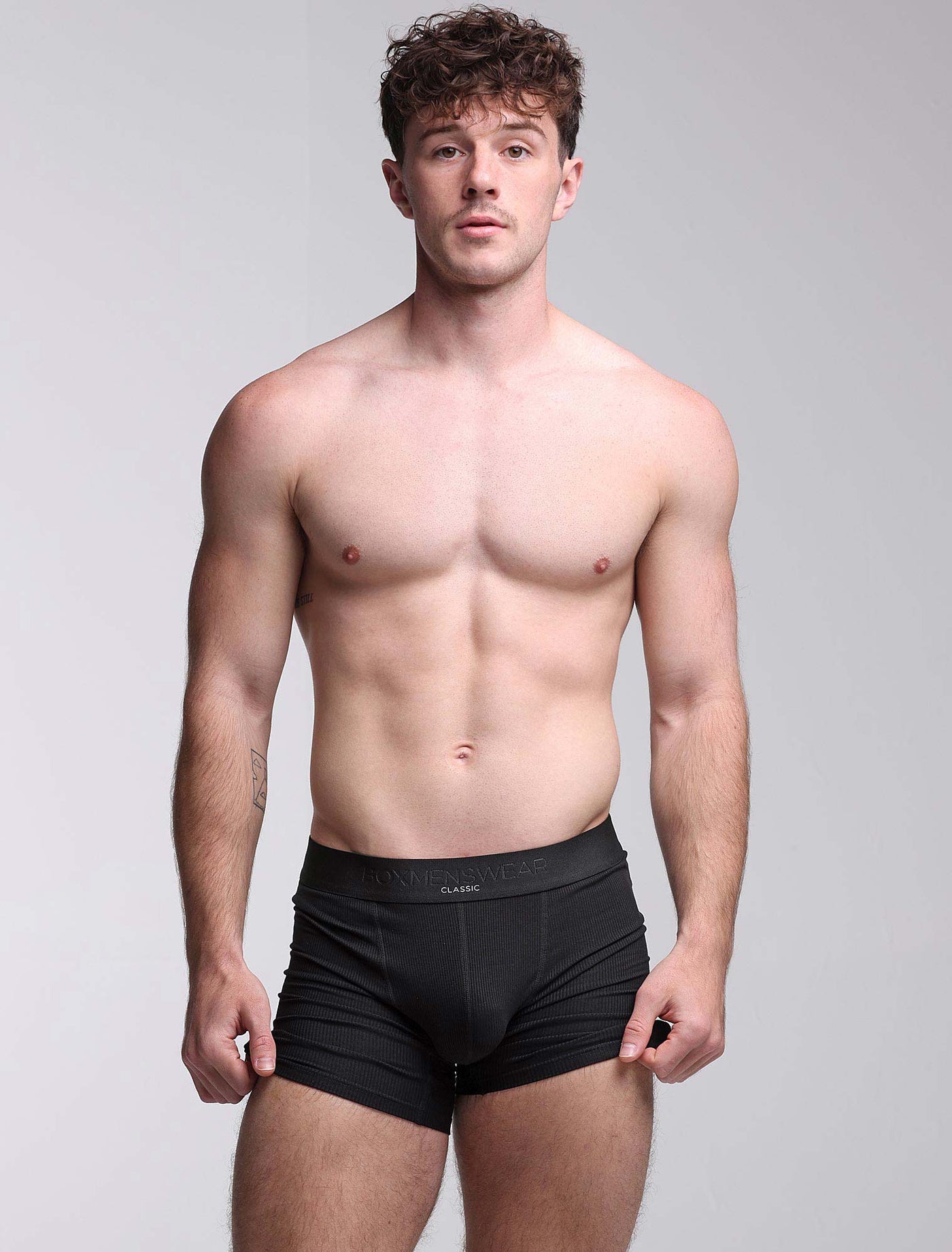 Mens Classic Ribbed Boxers - Black - boxmenswear - {{variant_title}}