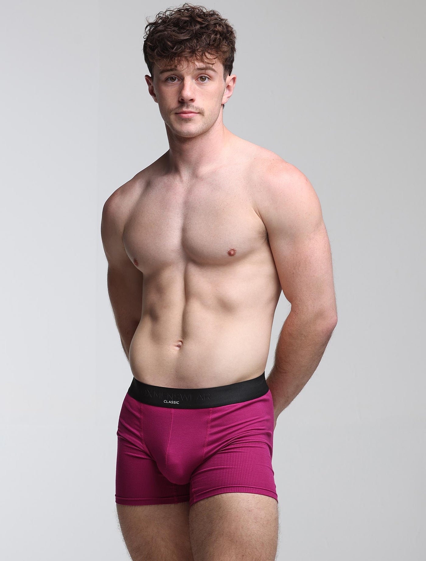 Mens Classic Ribbed Boxers - Cherry - boxmenswear - {{variant_title}}
