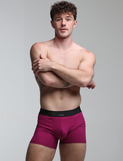 Mens Classic Ribbed Boxers - Cherry - boxmenswear - {{variant_title}}