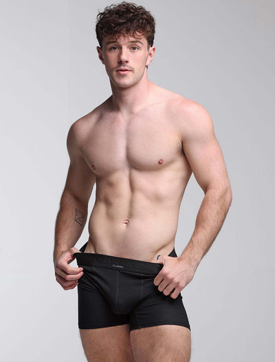 Mens Classic Ribbed Boxers - Black - boxmenswear - {{variant_title}}