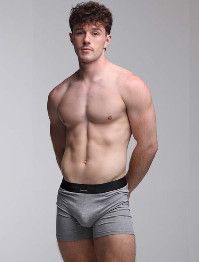 Mens Classic Ribbed Boxers - Grey - boxmenswear - {{variant_title}}