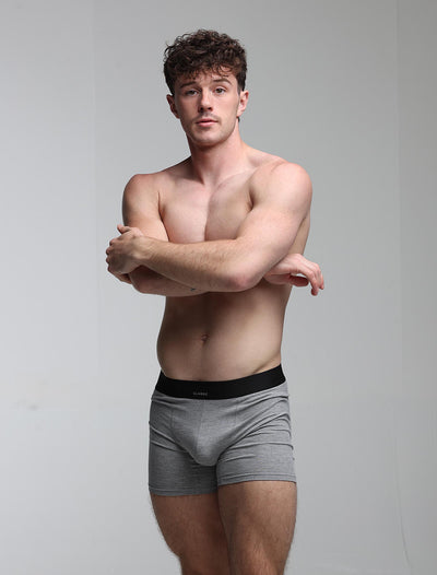 Mens Classic Ribbed Boxers - Grey - boxmenswear - {{variant_title}}