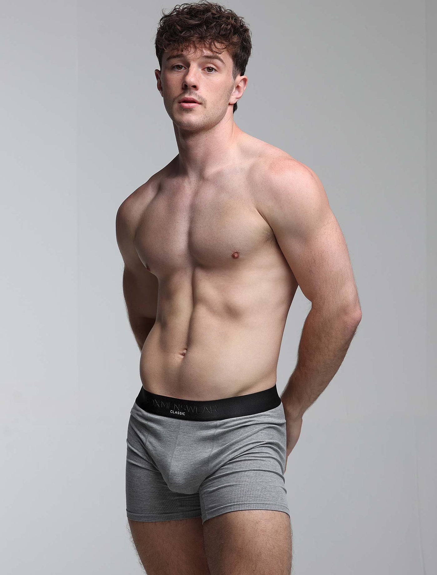Mens Classic Ribbed Boxers - Grey - boxmenswear - {{variant_title}}