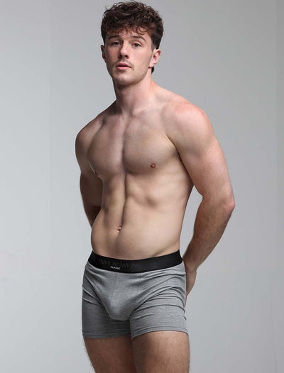 Mens Classic Ribbed Boxers - Grey - boxmenswear - {{variant_title}}