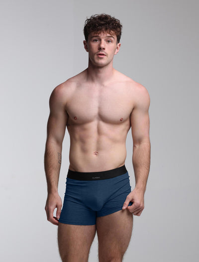 Mens Classic Ribbed Boxers - Navy - boxmenswear - {{variant_title}}