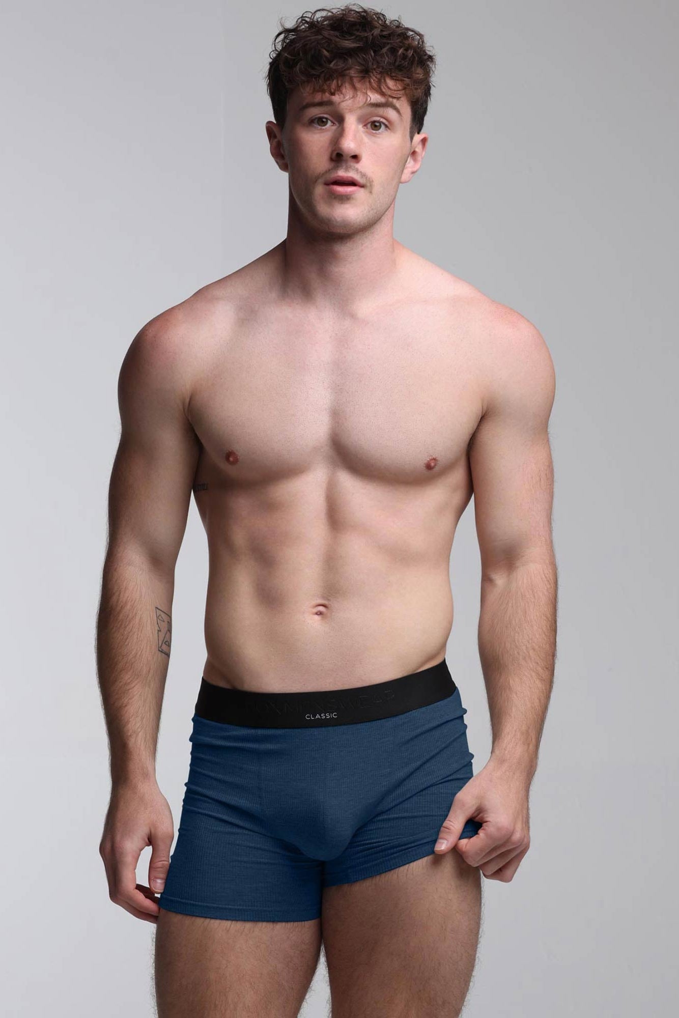 Mens Classic Ribbed Boxers - Navy - boxmenswear - {{variant_title}}