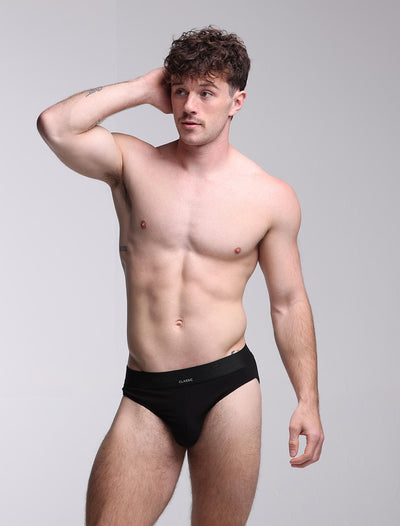 Mens Classic Ribbed Briefs - Black - boxmenswear - {{variant_title}}