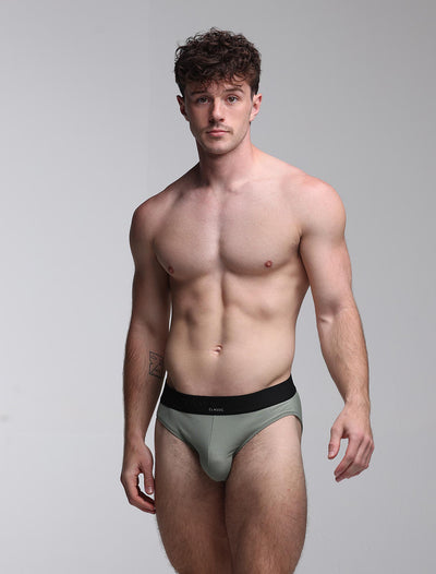 Mens Classic Ribbed Briefs - Green - boxmenswear - {{variant_title}}