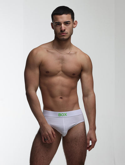 Colour Pop Briefs - White & Green - boxmenswear - {{variant_title}}