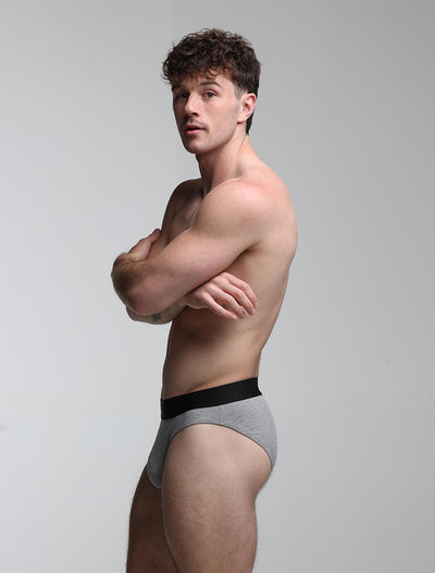 Mens Classic Ribbed Briefs - Grey - boxmenswear - {{variant_title}}