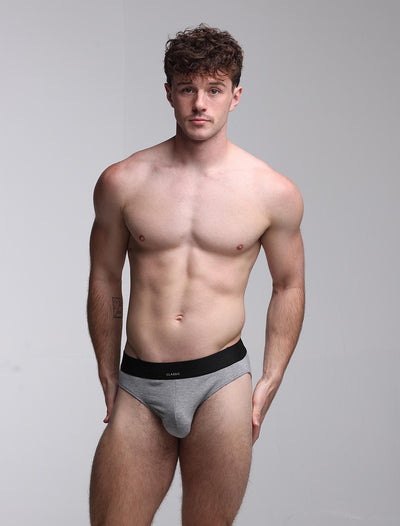 Mens Classic Ribbed Briefs - Grey - boxmenswear - {{variant_title}}