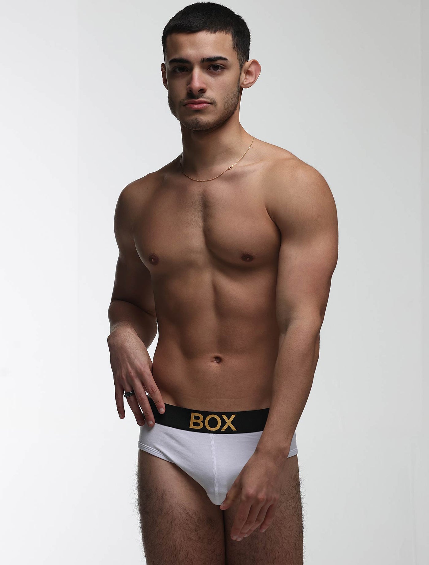 Metallic Modal Briefs - White & Gold - boxmenswear - {{variant_title}}