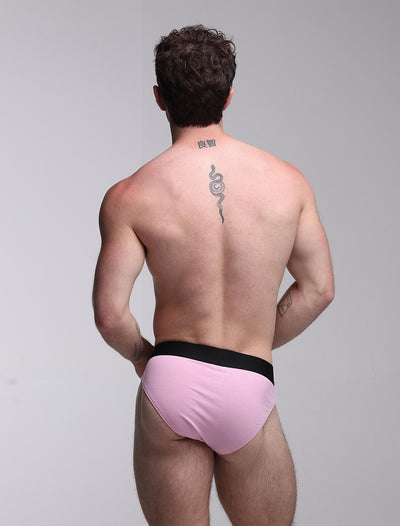 Mens Classic Ribbed Briefs - Pink - boxmenswear - {{variant_title}}