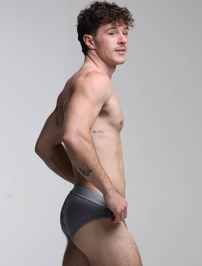 Mesh Panel Briefs - Regal Grey - boxmenswear - {{variant_title}}
