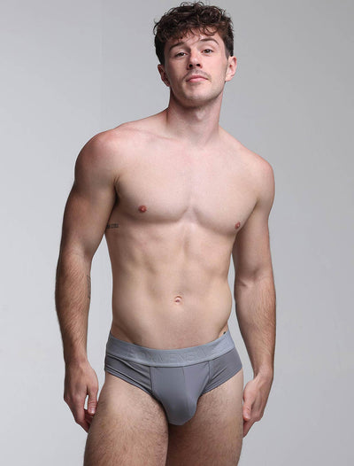 Mesh Panel Briefs - Regal Grey - boxmenswear - {{variant_title}}