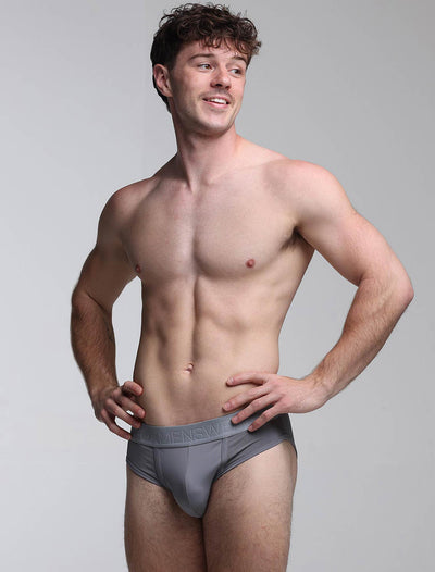 Mesh Panel Briefs - Regal Grey - boxmenswear - {{variant_title}}
